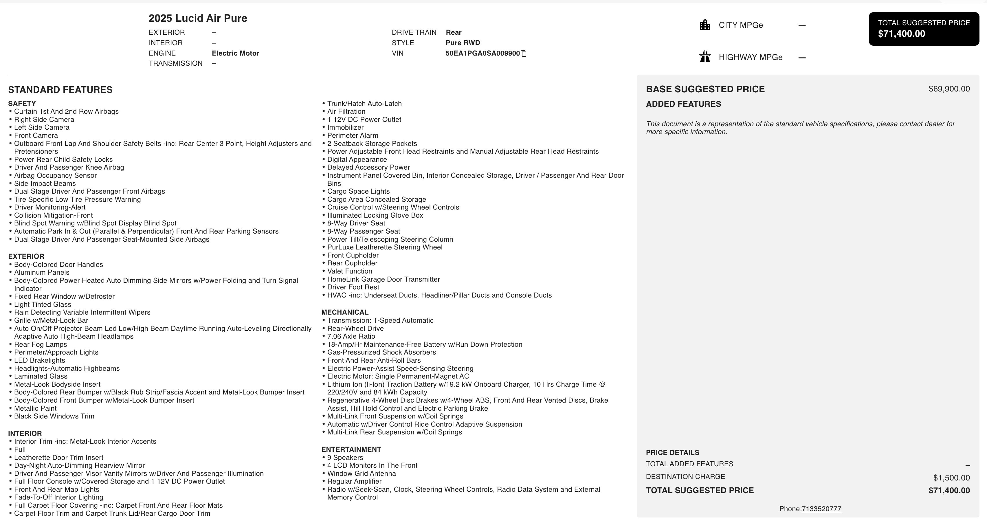 Used 2025 Lucid Air Pure image 4