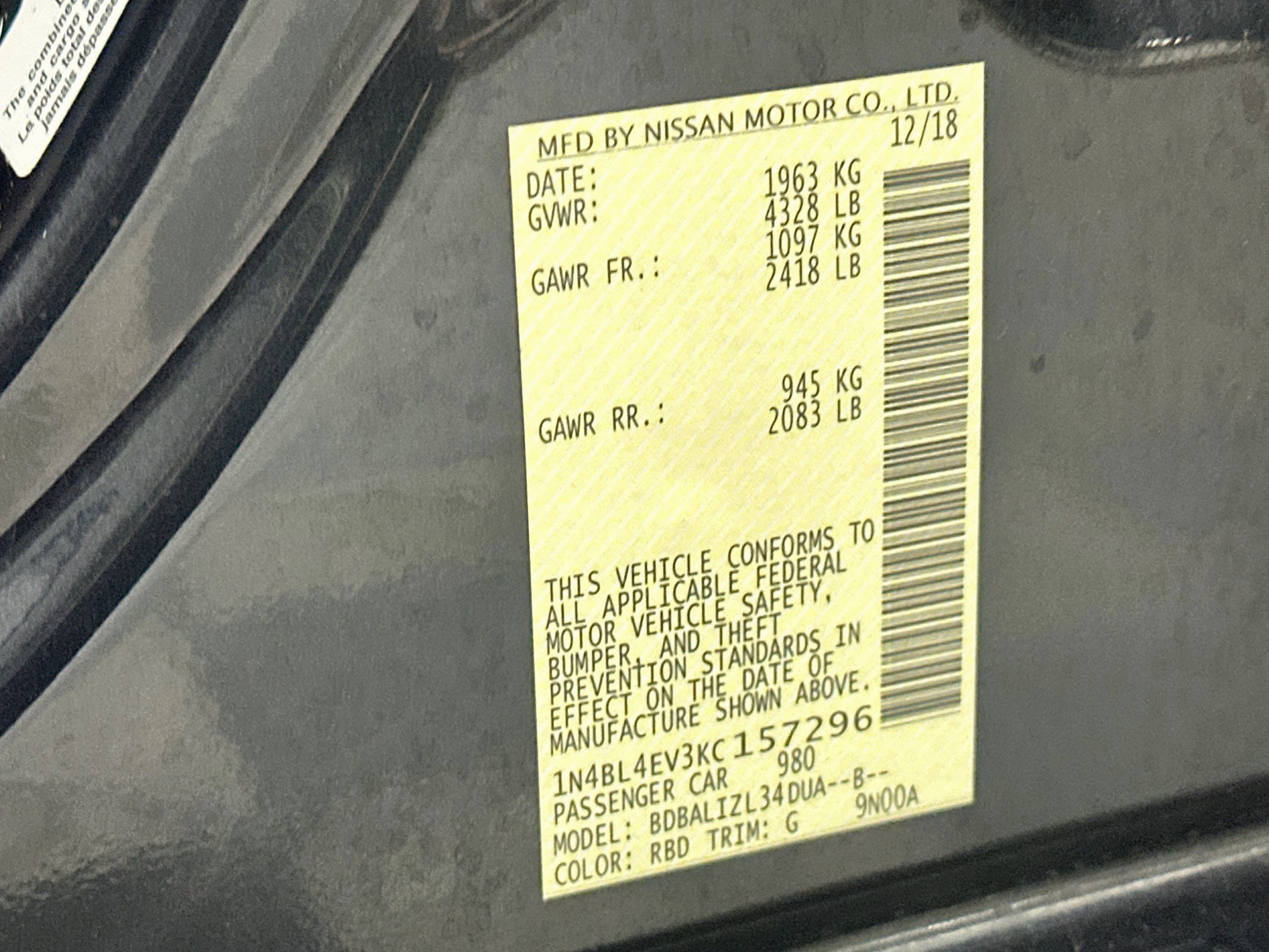 Used 2019 Nissan Altima 2.5 SL FWD image 12