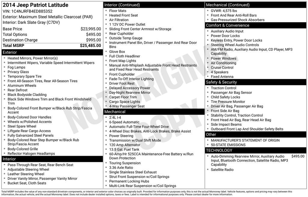 Used 2014 Jeep Patriot Latitude AWD/4WD image 3