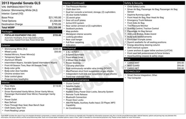 Used 2013 Hyundai Sonata GLS w/ Popular Equipment Pkg image 7
