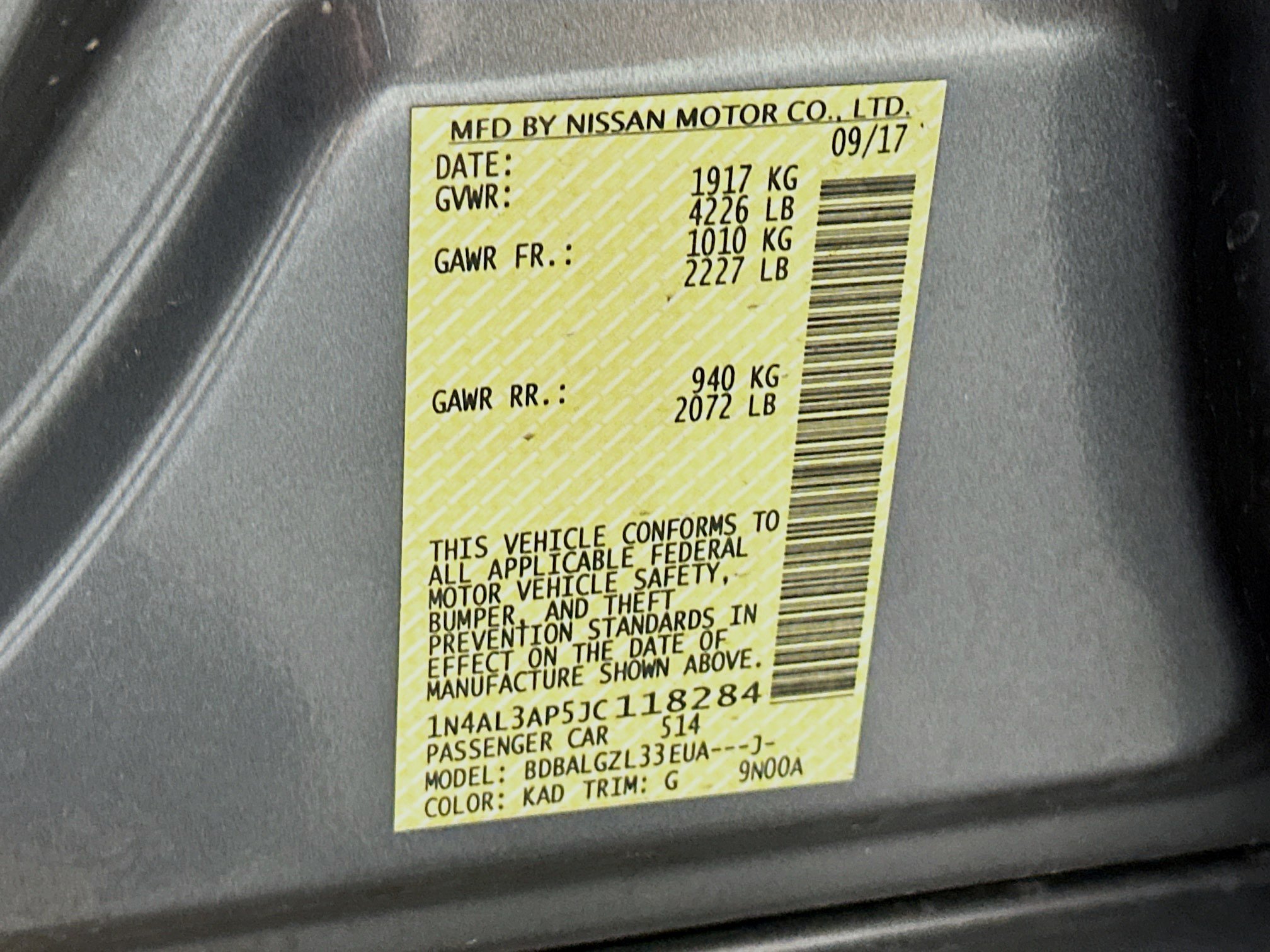 Used 2018 Nissan Altima 2.5 S w/ S Convenience Package FWD image 12