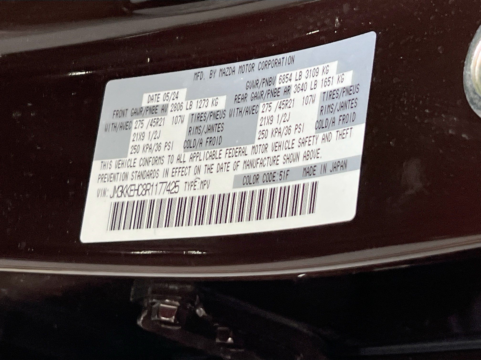 Used 2024 MAZDA CX-90 3.3 Turbo S w/ Premium Plus AWD/4WD image 33