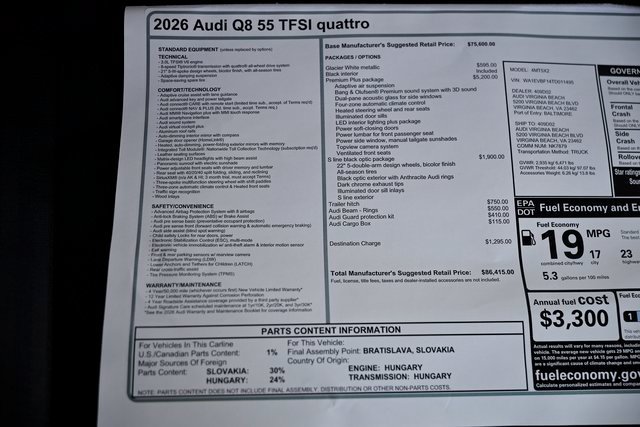 New 2026 Audi Q8 Premium Plus AWD/4WD image 41