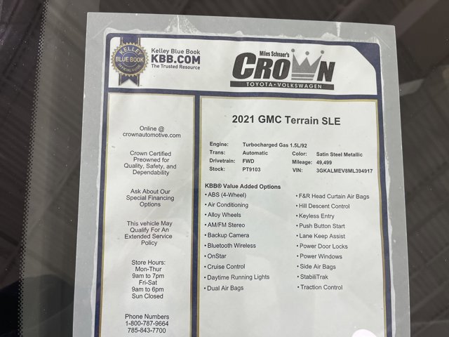 Used 2021 GMC Terrain SLE w/ Driver Convenience Package image 39