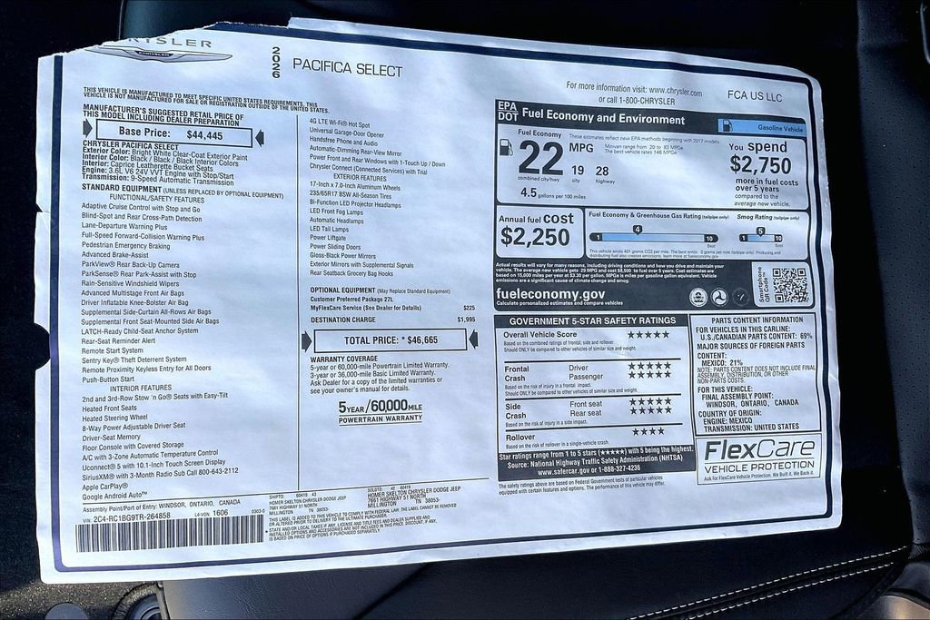 New 2026 Chrysler Pacifica Select FWD image 14