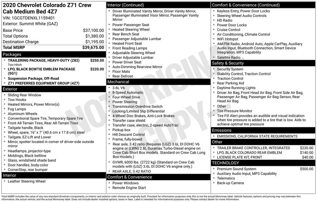 Used 2020 Chevrolet Colorado Z71 image 3