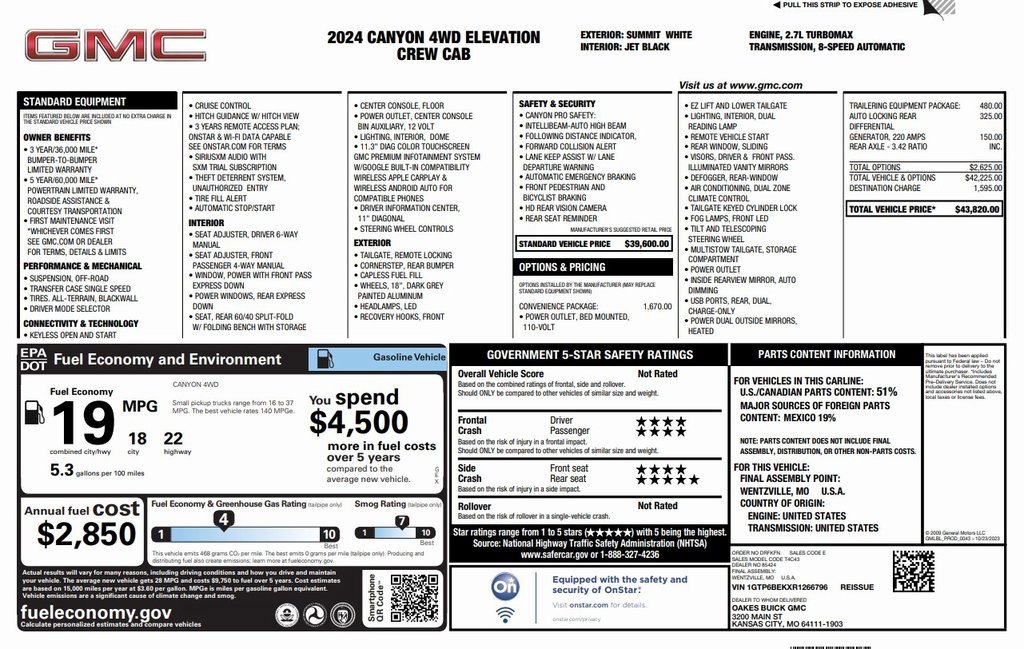 Used 2024 GMC Canyon Elevation w/ Convenience Package image 2