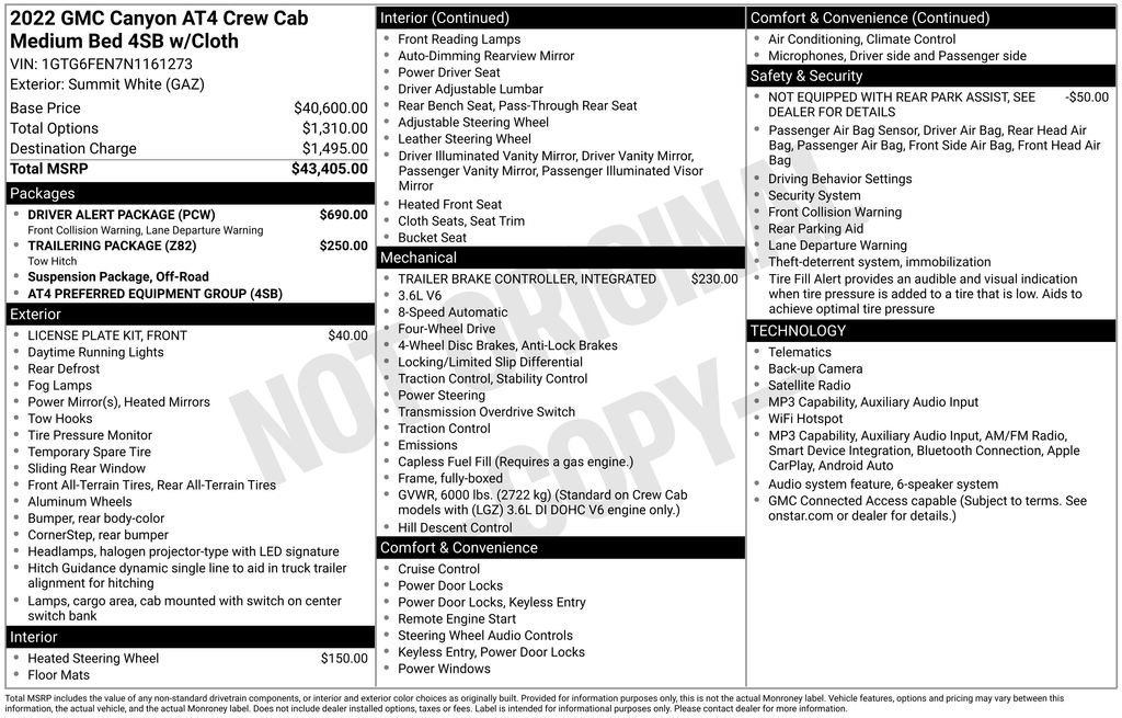 Used 2022 GMC Canyon AT4 w/ Driver Alert Package AWD/4WD image 22