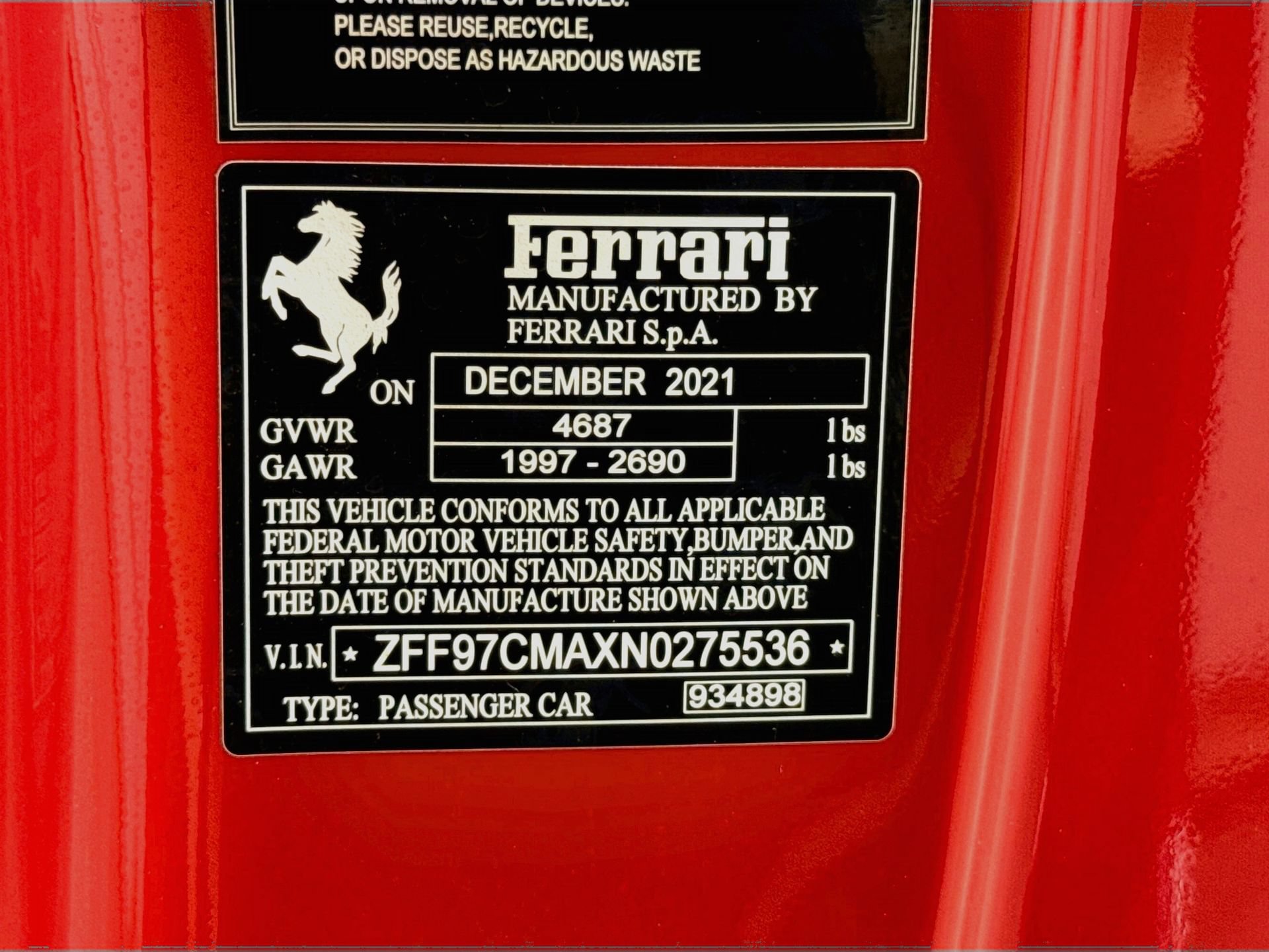 Certified 2022 Ferrari 812 GTS RWD image 27
