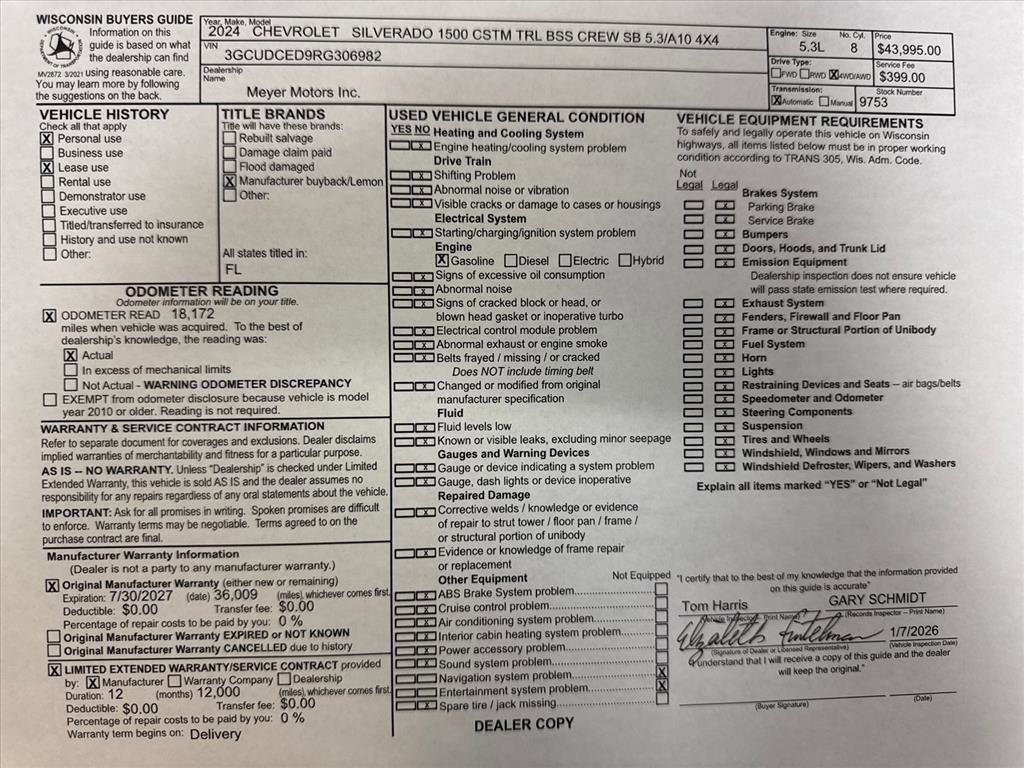 Used 2024 Chevrolet Silverado 1500 Custom Trail Boss image 25