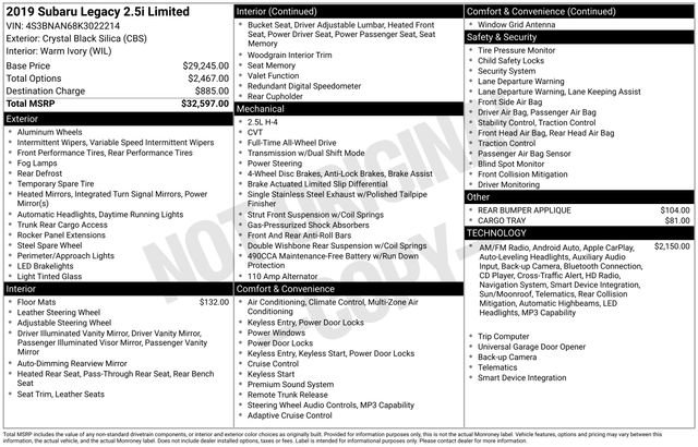 Used 2019 Subaru Legacy 2.5i Limited image 41