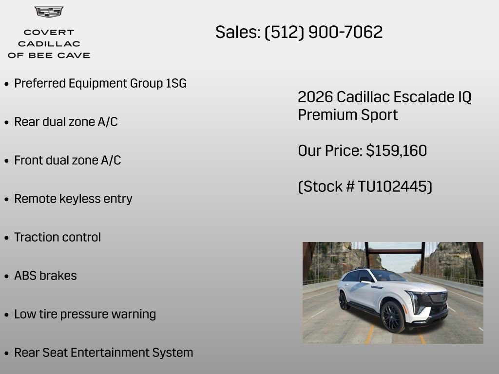 New 2026 Cadillac Escalade IQ Sport 2 w/ LPO, ONYX Package AWD/4WD image 6