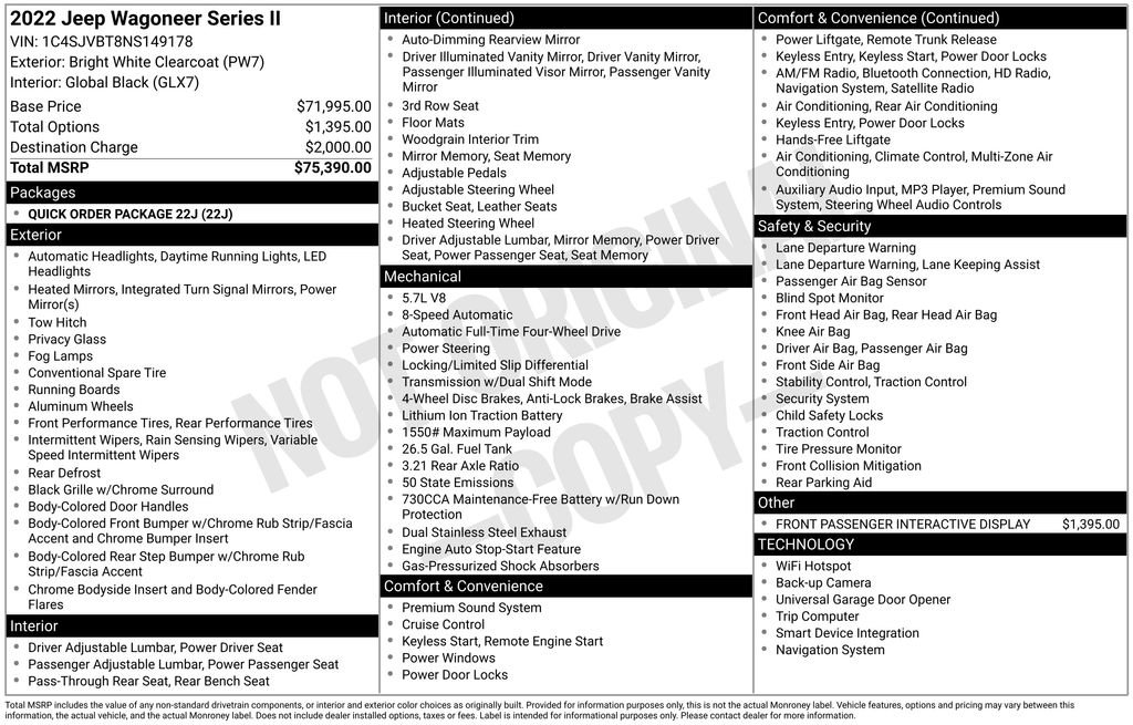 Used 2022 Jeep Wagoneer Series II image 59