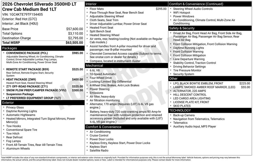 Certified 2026 Chevrolet Silverado 3500 LT w/ Convenience Package AWD/4WD image 2