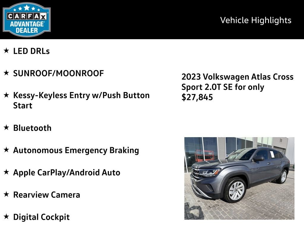 Used 2023 Volkswagen Atlas Cross Sport SE w/ Panoramic Sunroof Package image 4
