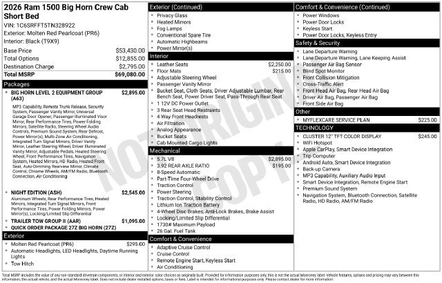 New 2026 RAM 1500 Big Horn AWD/4WD image 6
