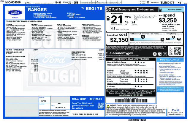 New 2026 Ford Ranger XL AWD/4WD image 23