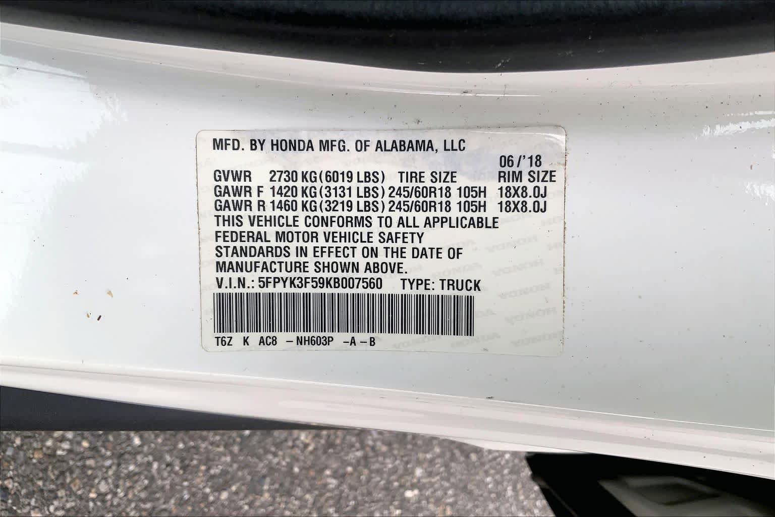 Used 2019 Honda Ridgeline RTL image 37