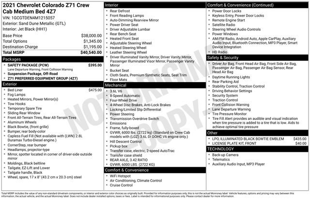 Used 2021 Chevrolet Colorado Z71 w/ Safety Package image 39