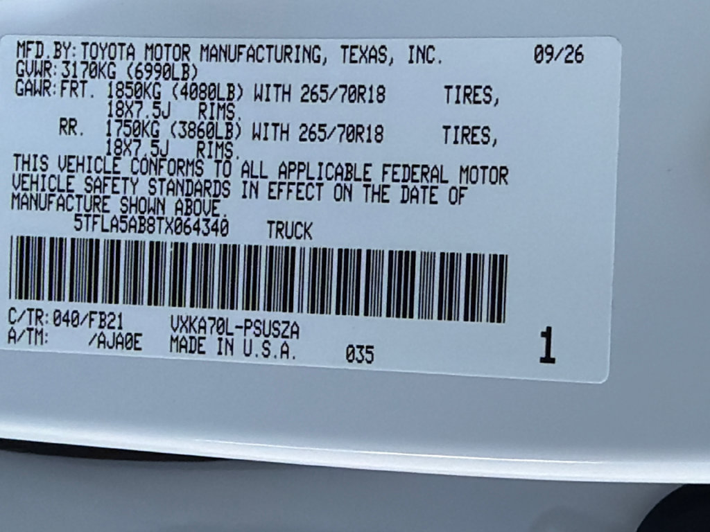 New 2026 Toyota Tundra SR5 w/ SR5 Convenience Package RWD image 37