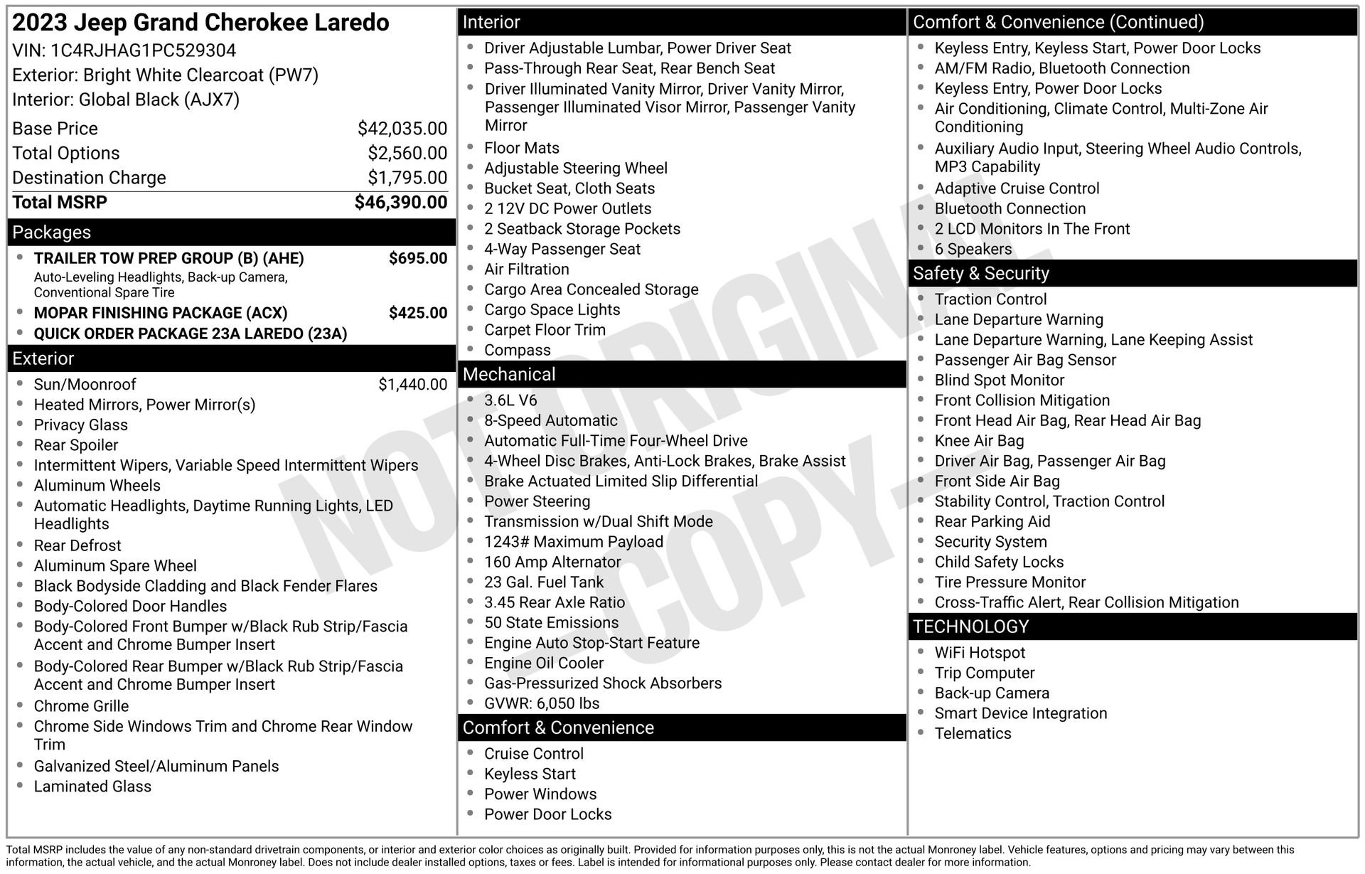 Used 2023 Jeep Grand Cherokee Laredo w/ Trailer Tow Prep Group (B) AWD/4WD image 3