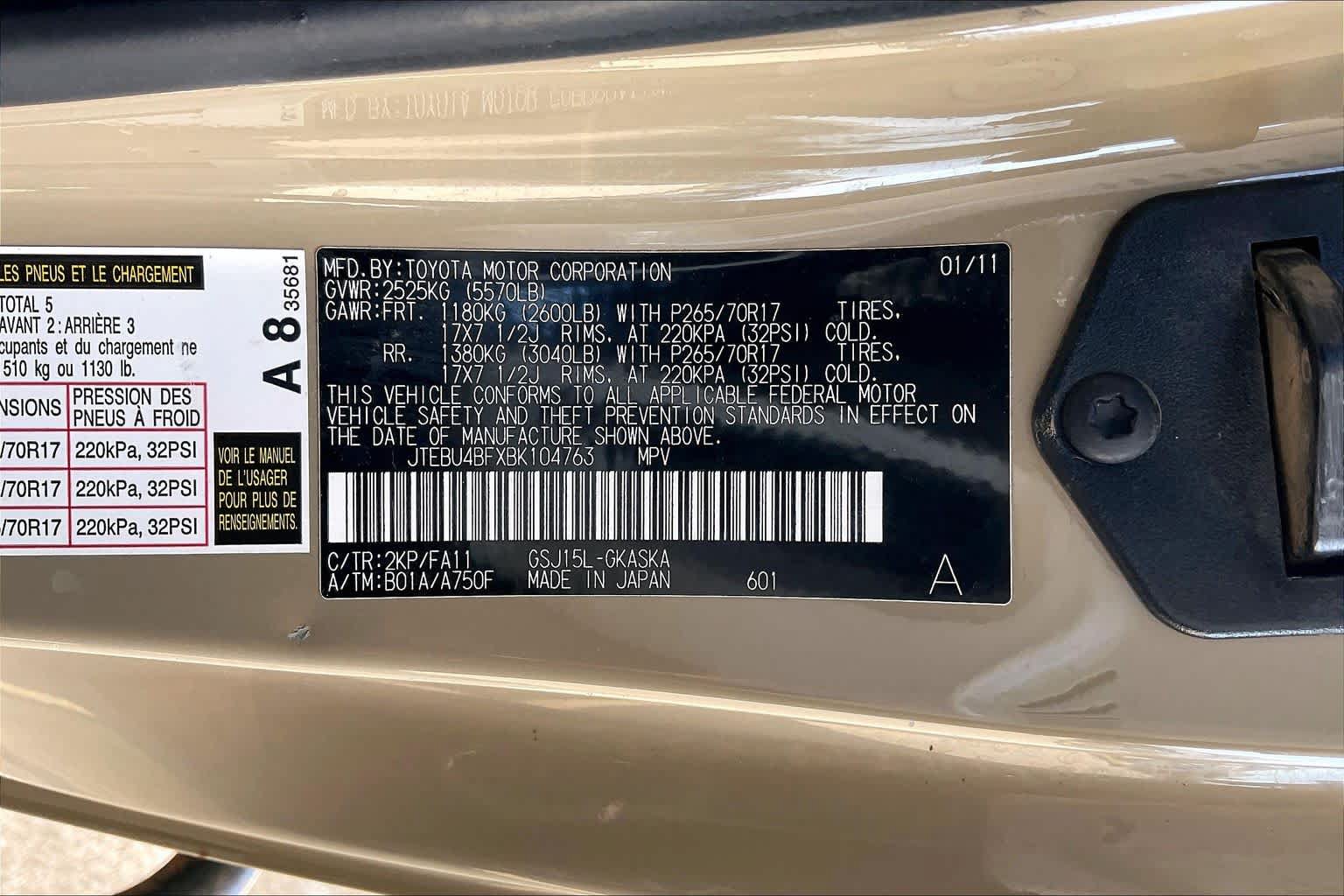 Used 2011 Toyota FJ Cruiser 4WD w/ Upgrade Pkg image 35
