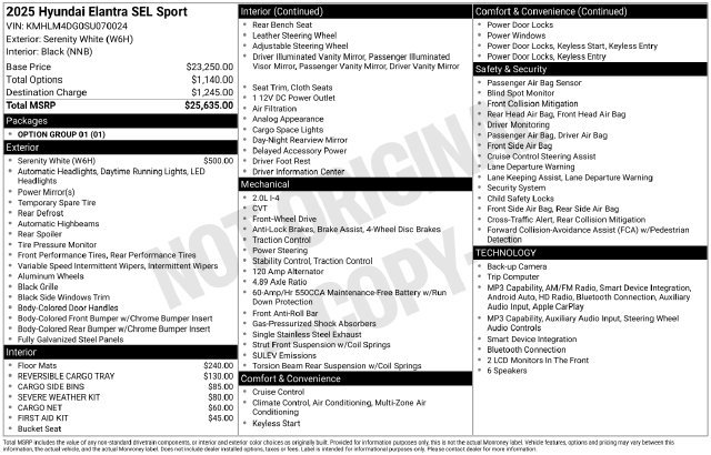 Used 2025 Hyundai Elantra Sport FWD image 2