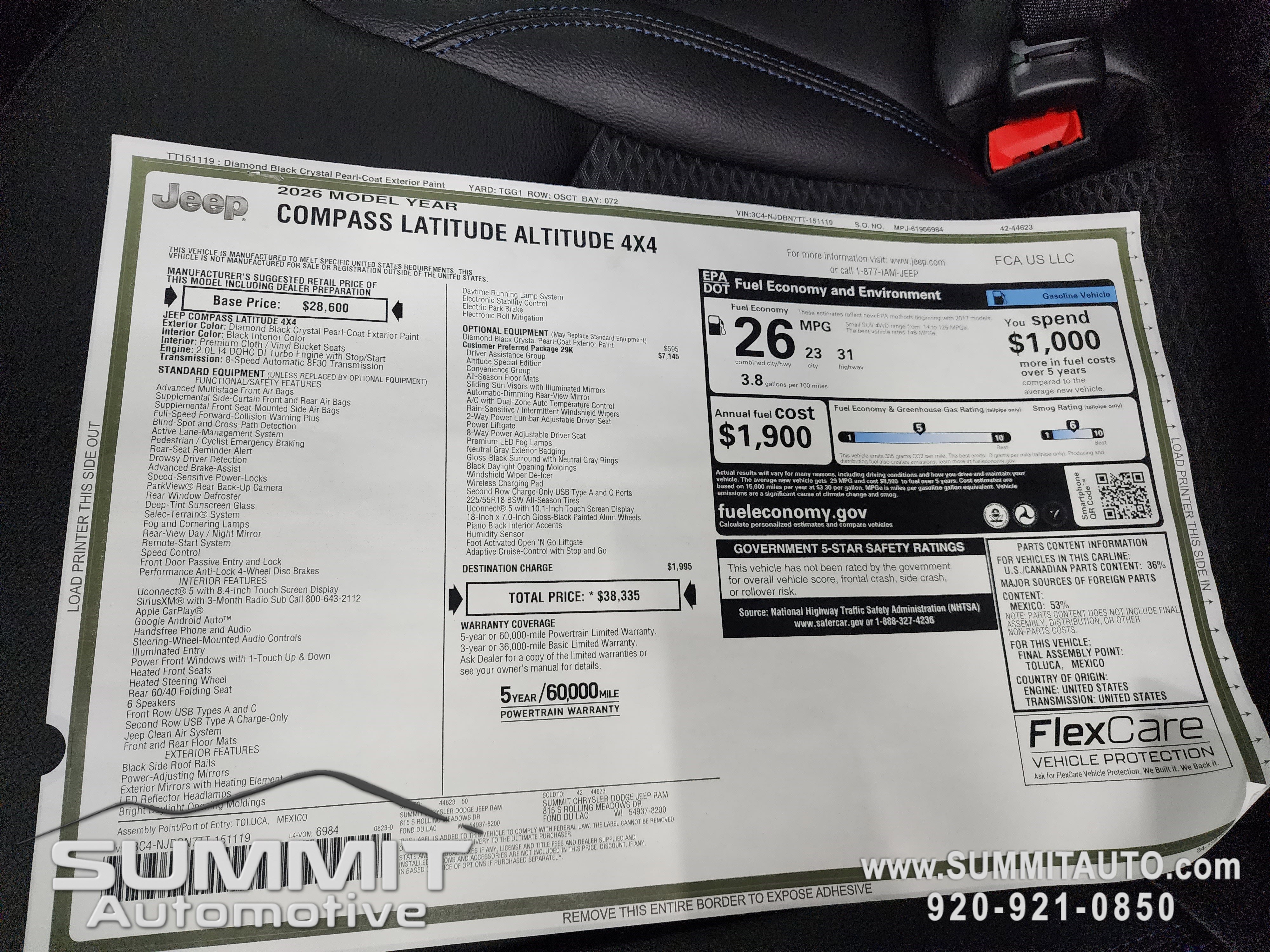 New 2026 Jeep Compass Latitude w/ Quick Order Package 29K image 36