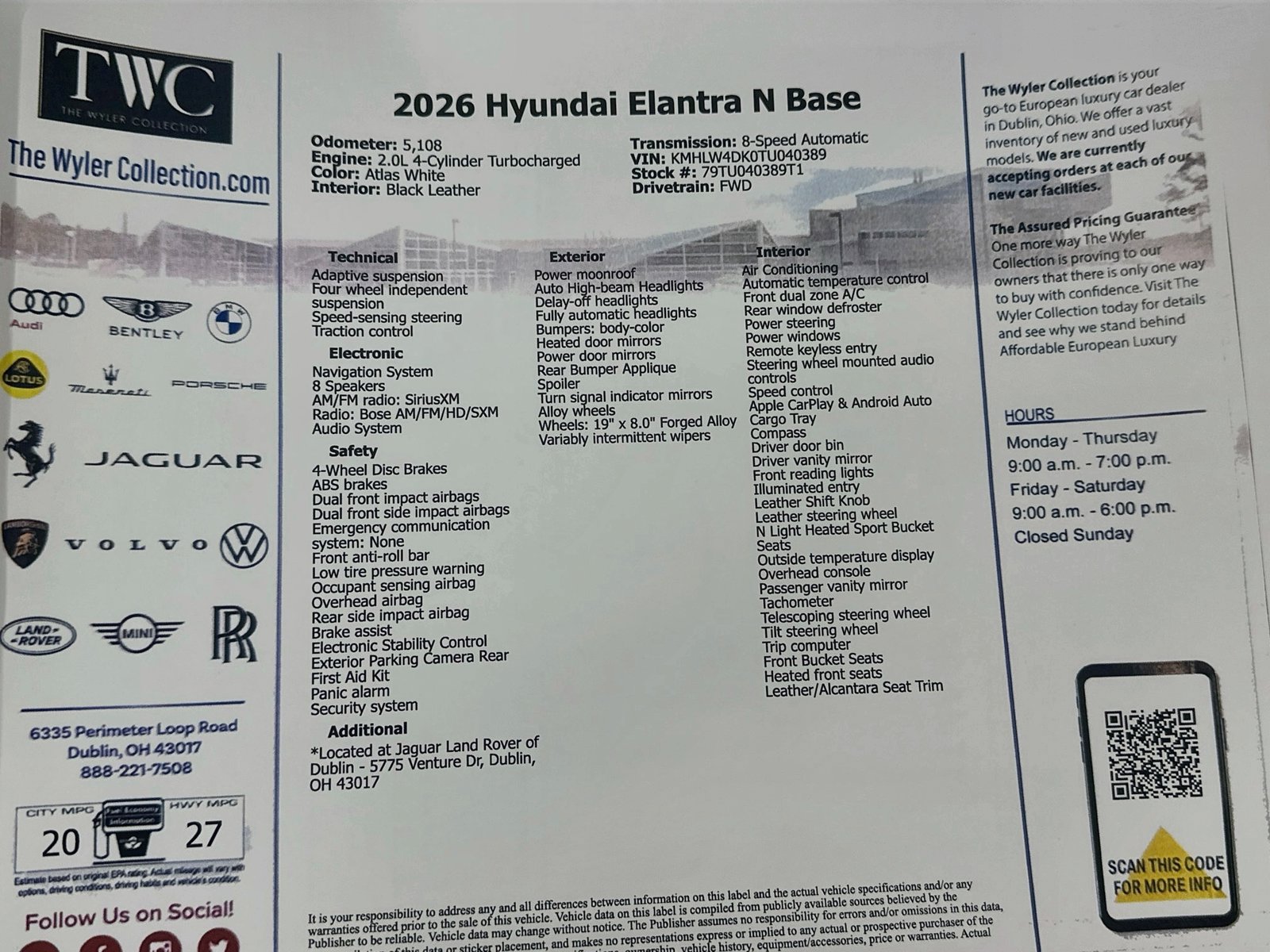 Used 2026 Hyundai Elantra N FWD image 47