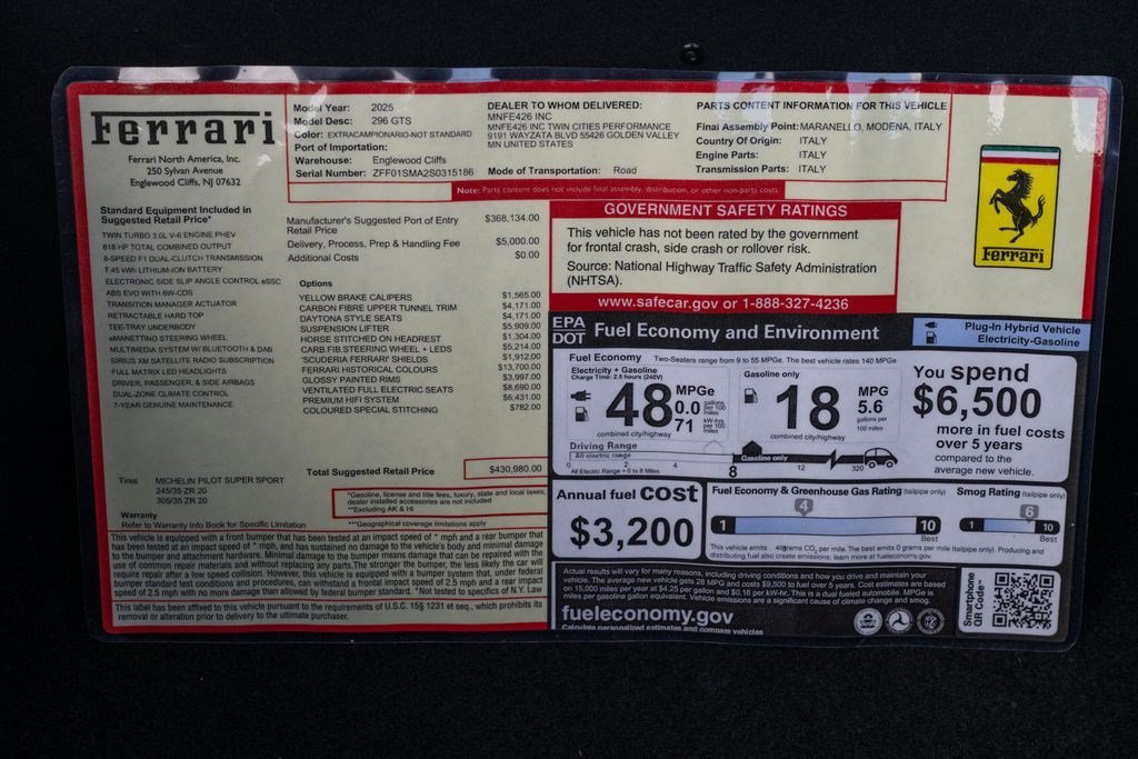 Used 2025 Ferrari 296 GTS RWD image 14
