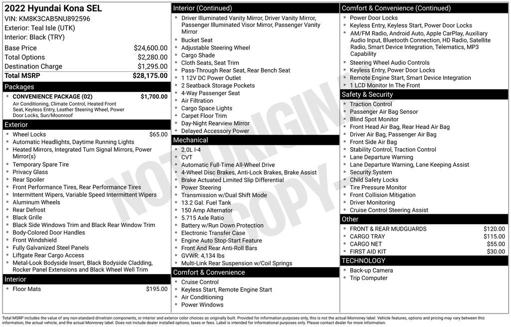 Used 2022 Hyundai Kona SEL w/ Convenience Package image 16