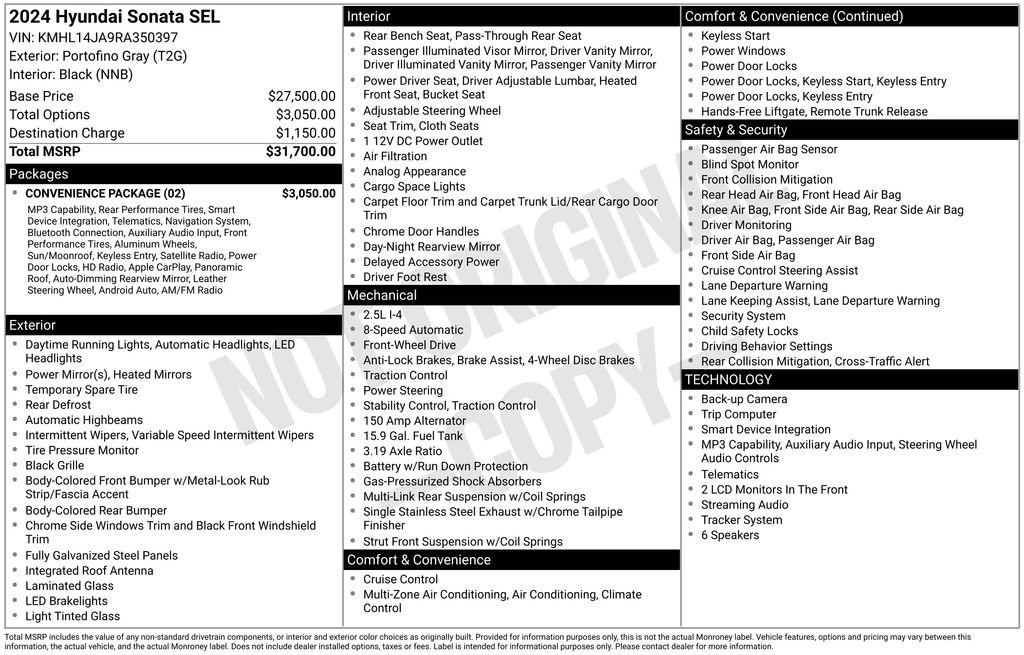 Used 2024 Hyundai Sonata SEL w/ Convenience Package FWD image 17