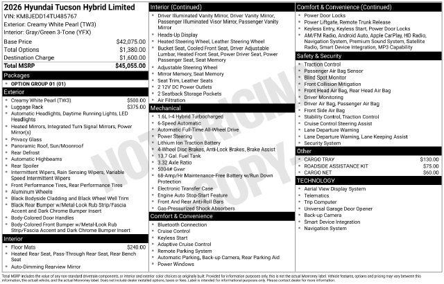 New 2026 Hyundai Tucson Limited