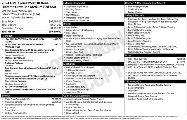 Used 2024 GMC Sierra 2500 Denali Ultimate w/ LPO, GMC Protection Package image 42