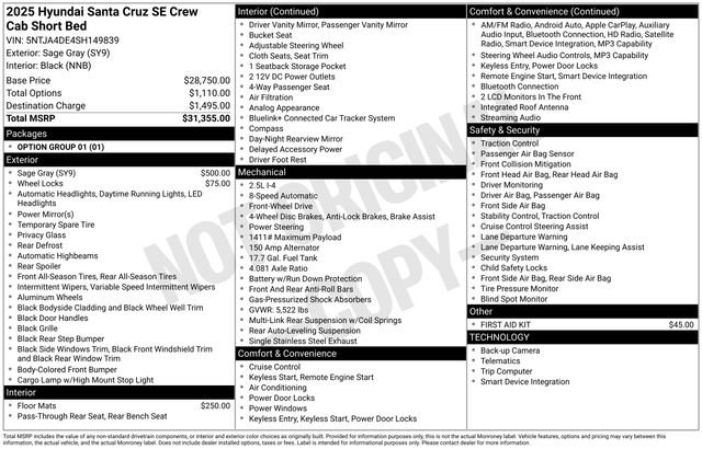New 2025 Hyundai Santa Cruz SE image 4