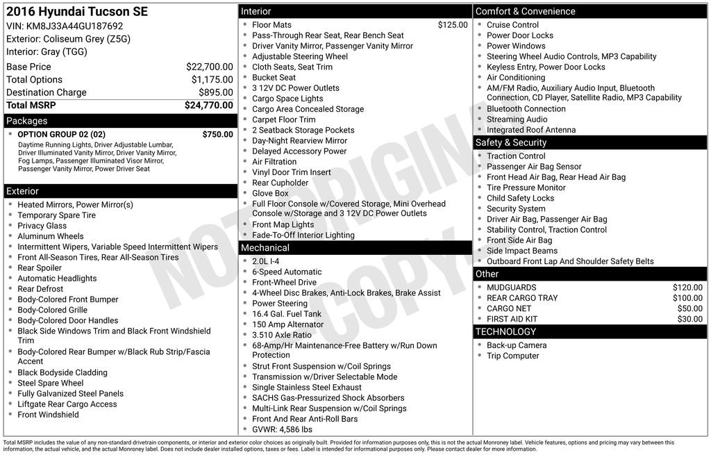 Used 2016 Hyundai Tucson SE w/ Option Group 02 image 14