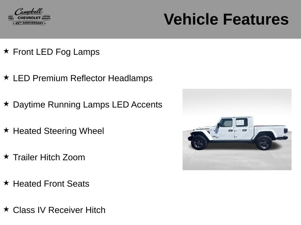 Used 2022 Jeep Gladiator Rubicon w/ LED Lighting Group AWD/4WD image 16