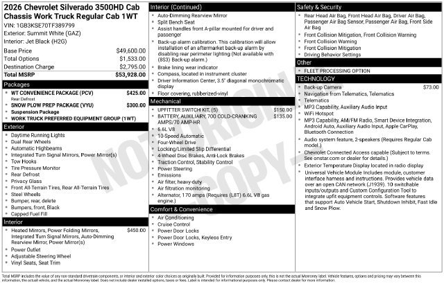 New 2026 Chevrolet Silverado 3500 W/T w/ WT Convenience Package AWD/4WD image 25