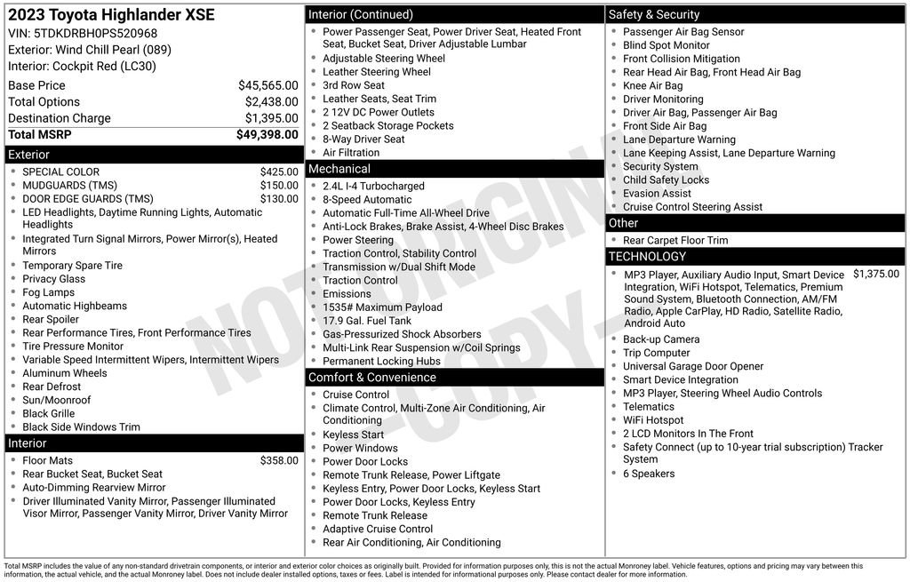 Used 2023 Toyota Highlander XSE AWD/4WD image 2