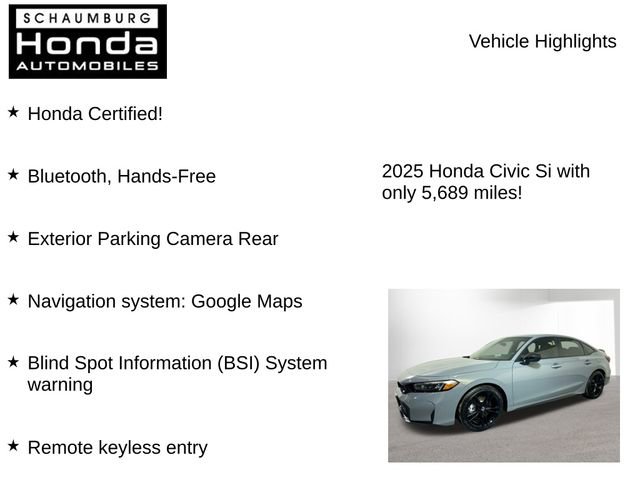 Certified 2025 Honda Civic Si image 7