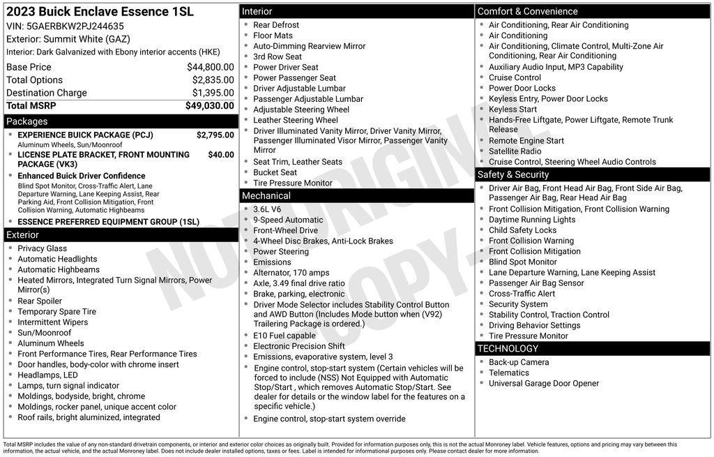 Certified 2023 Buick Enclave Essence w/ Experience Buick Package FWD image 1