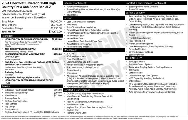 Used 2024 Chevrolet Silverado 1500 High Country w/ High Country Premium Package AWD/4WD image 5