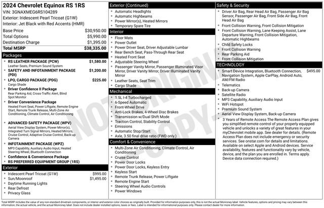 Certified 2024 Chevrolet Equinox RS w/ RS Leather Package FWD image 7