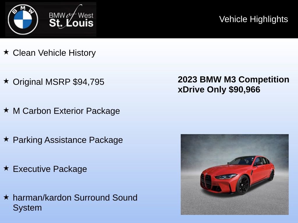 Used 2023 BMW M3 Competition w/ M Carbon Exterior Package image 8
