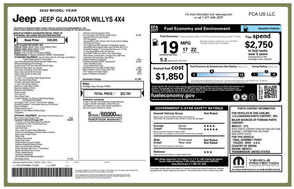 Used 2022 Jeep Gladiator Willys image 3