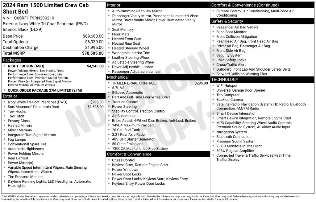 Used 2024 RAM 1500 Limited w/ Night Edition AWD/4WD image 32