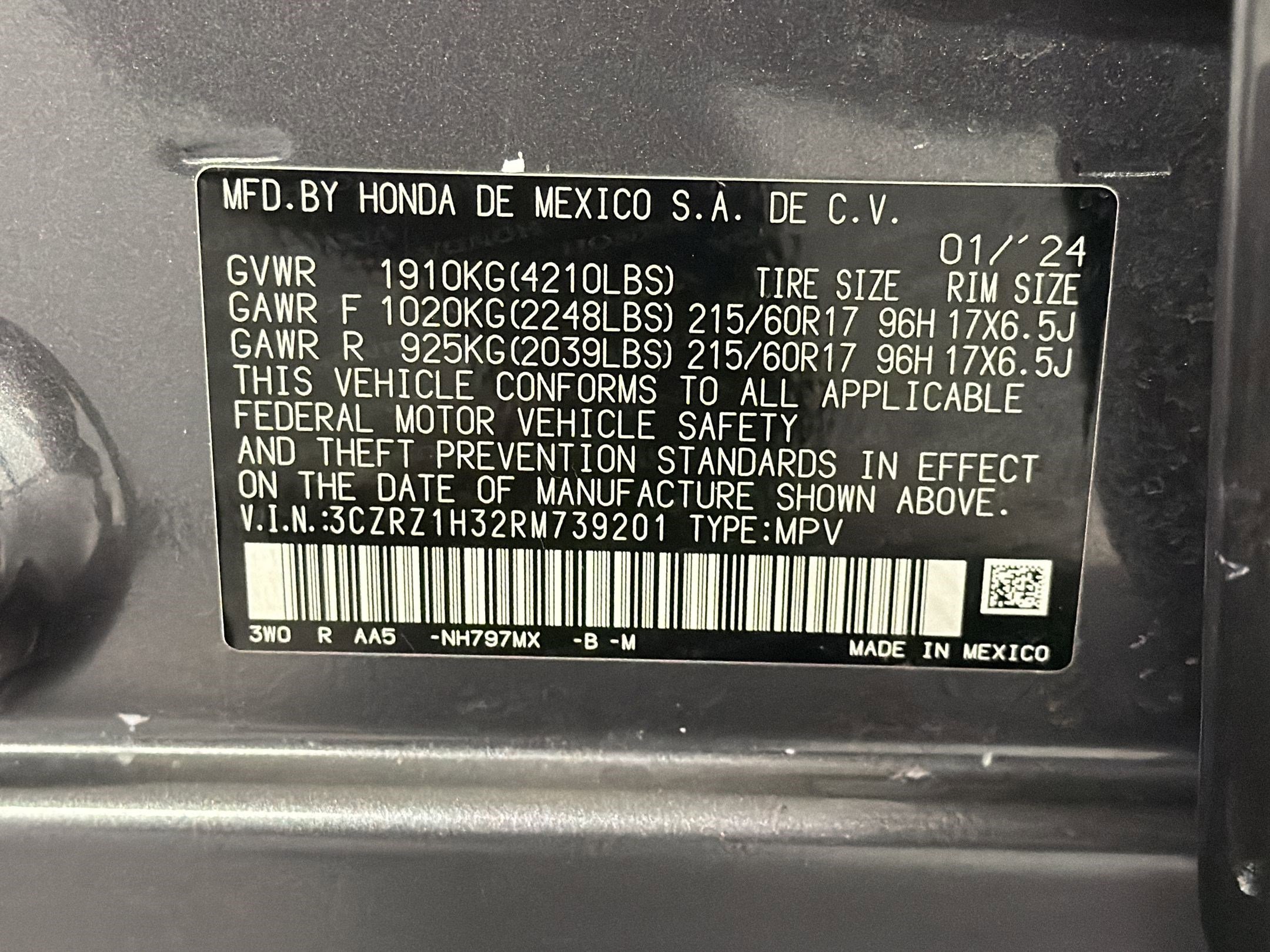 Certified 2024 Honda HR-V LX image 19