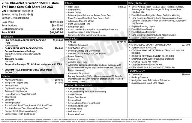 New 2026 Chevrolet Silverado 1500 Custom Trail Boss image 6