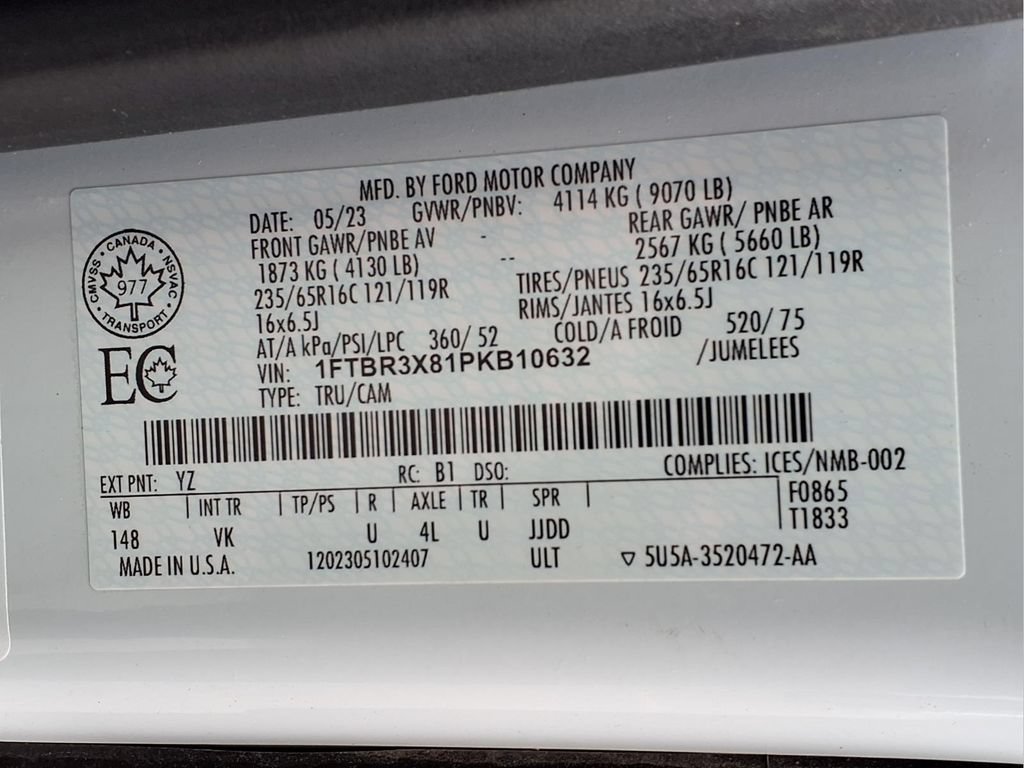 Used 2023 Ford Transit 250 148 High Roof Extended w/ Load Area Protection Package RWD image 25