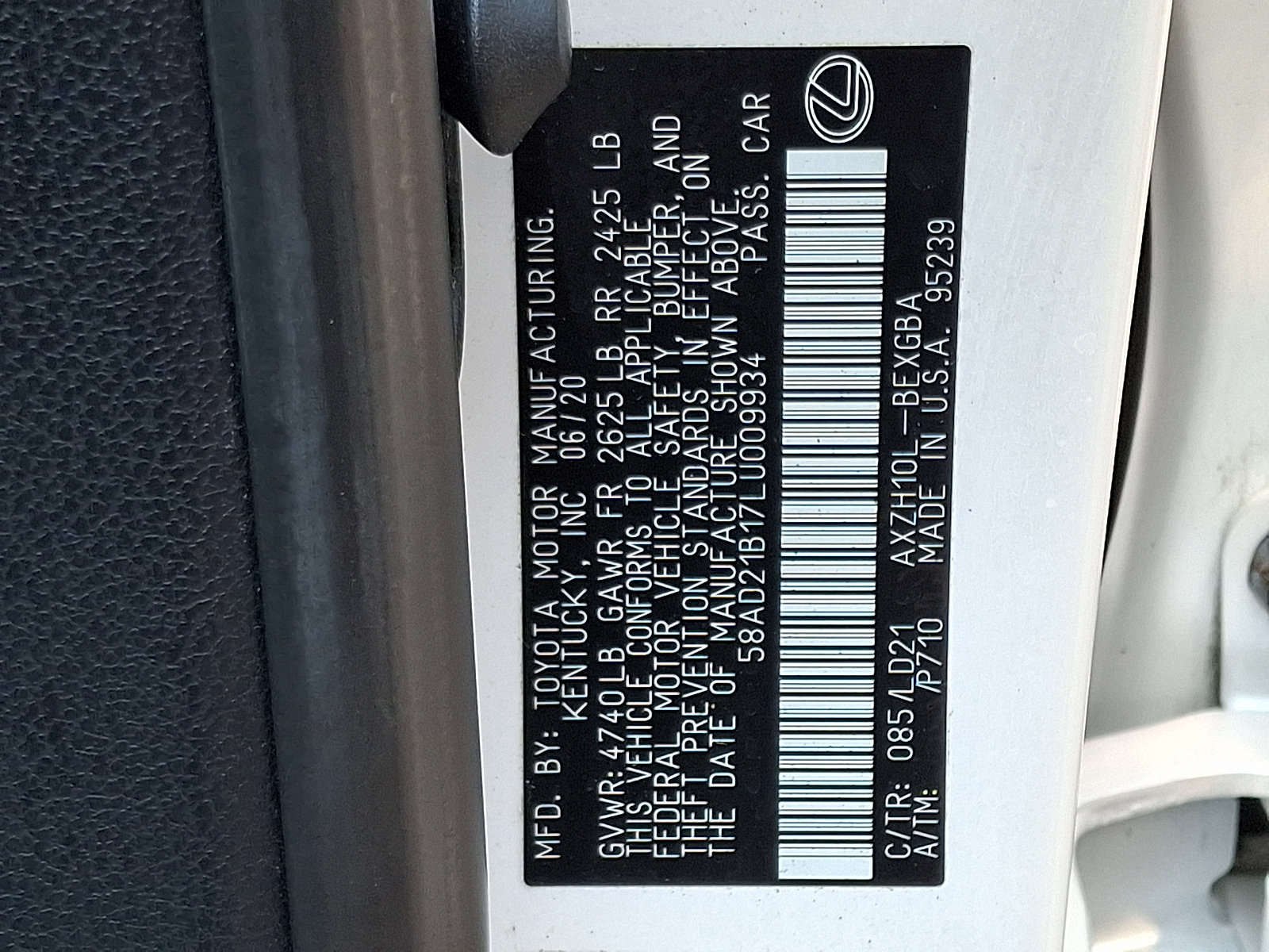 Certified 2020 Lexus ES 300h w/ Premium Package FWD image 26